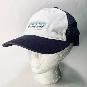 Patagonia Pastel P-6 Label Layback Trucker Style Hat Cap White Purple